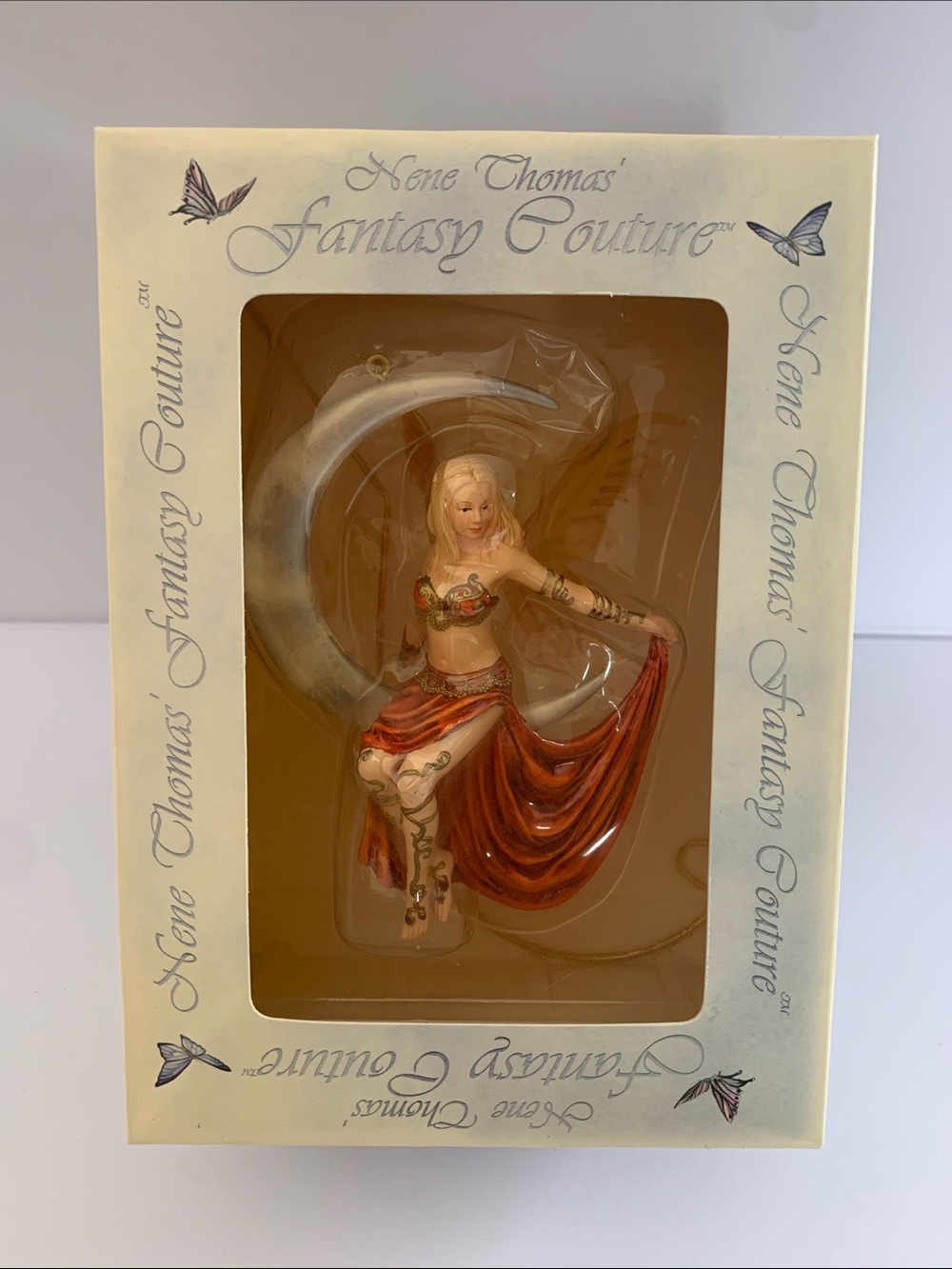 Fantasy Couture Red Moon Fairy Ornament